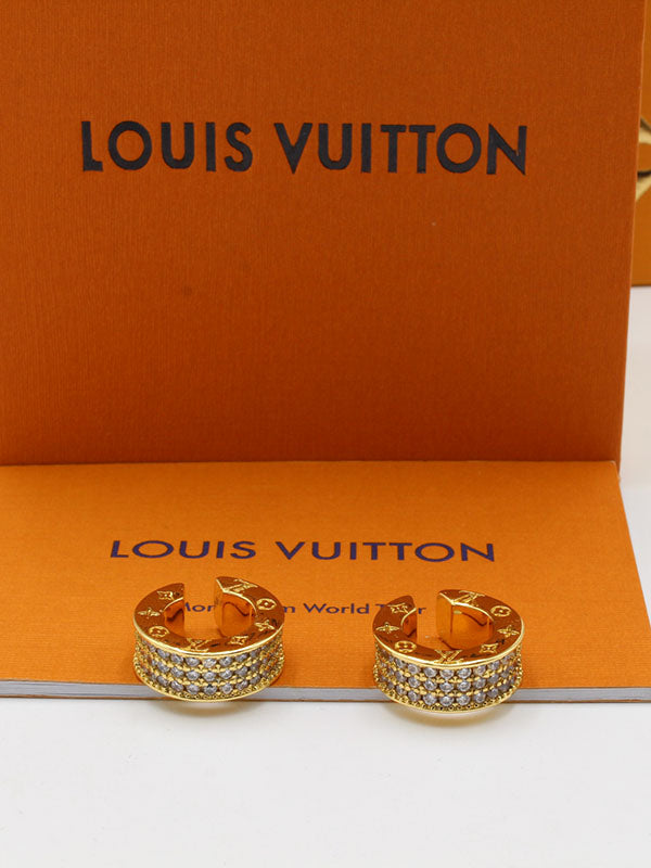 حلق لويس فيتون دائري نيو لوك زركون لوقو حلق louis vuitton