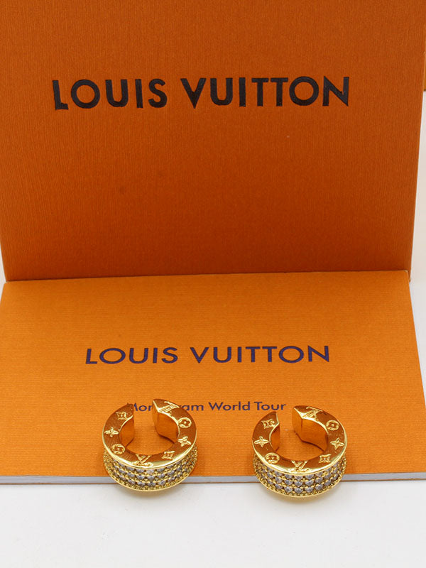 حلق لويس فيتون دائري نيو لوك زركون لوقو حلق louis vuitton