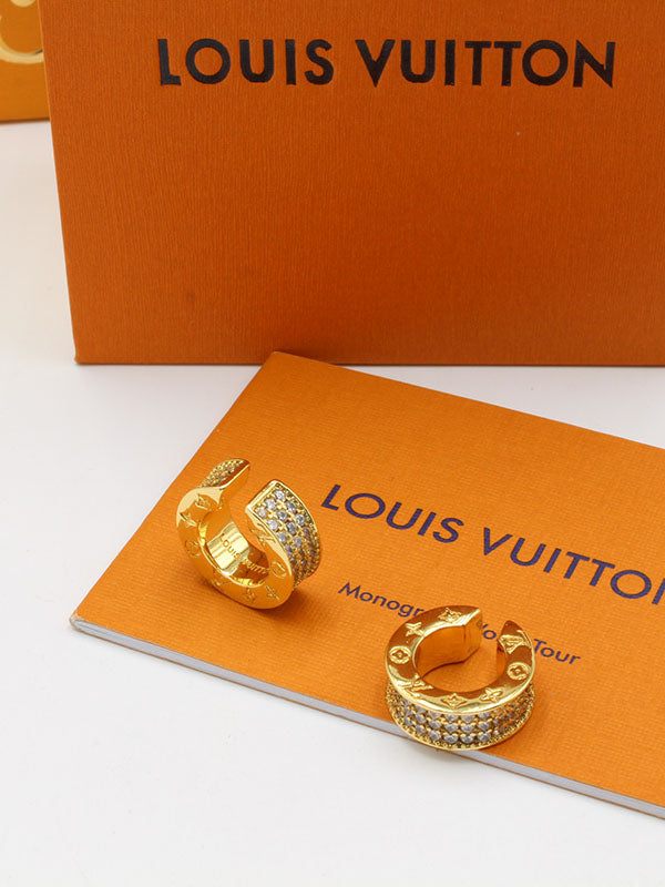 حلق لويس فيتون دائري نيو لوك زركون لوقو حلق louis vuitton