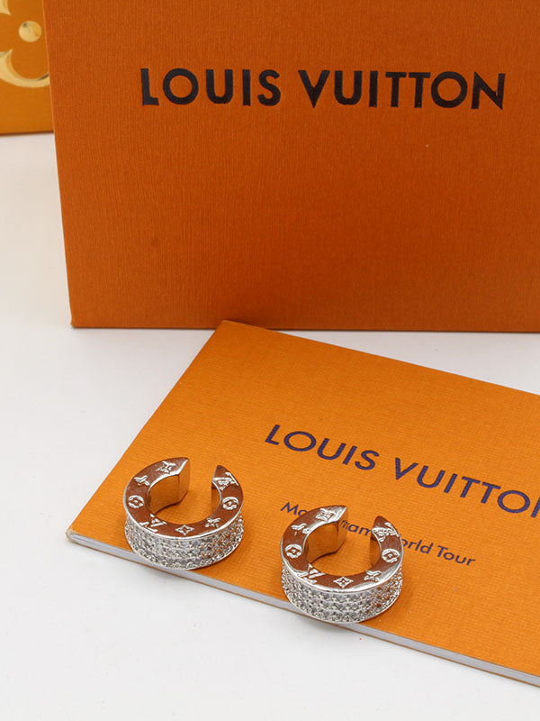 حلق لويس فيتون دائري نيو لوك زركون لوقو حلق louis vuitton