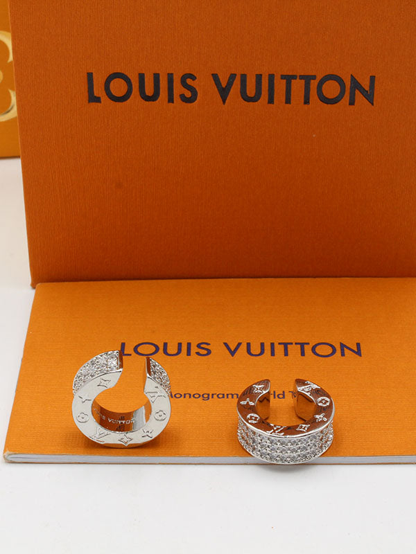 حلق لويس فيتون دائري نيو لوك زركون لوقو حلق louis vuitton