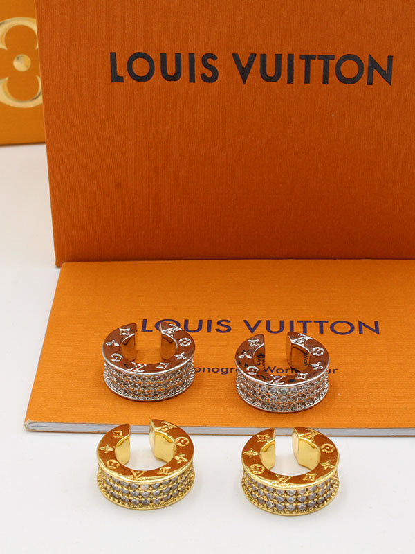 حلق لويس فيتون دائري نيو لوك زركون لوقو حلق louis vuitton
