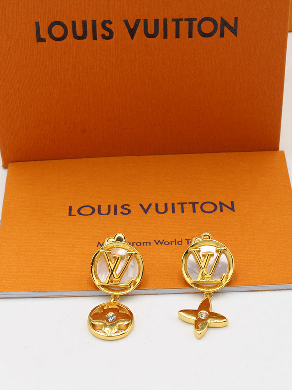 حلق لويس فيتون بيق وايت ستون لوقو حلق louis vuitton