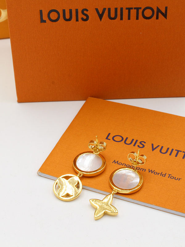 حلق لويس فيتون بيق وايت ستون لوقو حلق louis vuitton
