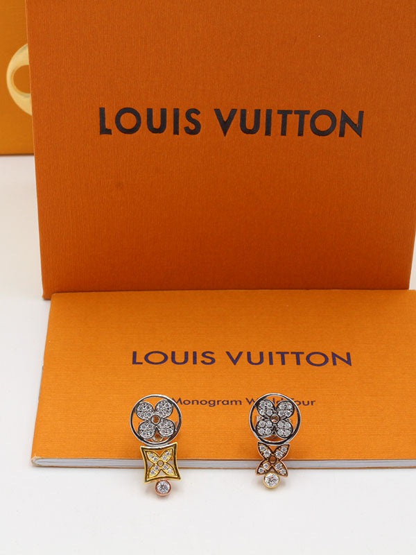 حلق لويس فيتون مكس كلورز فلاور لوقو حلق louis vuitton فضي
