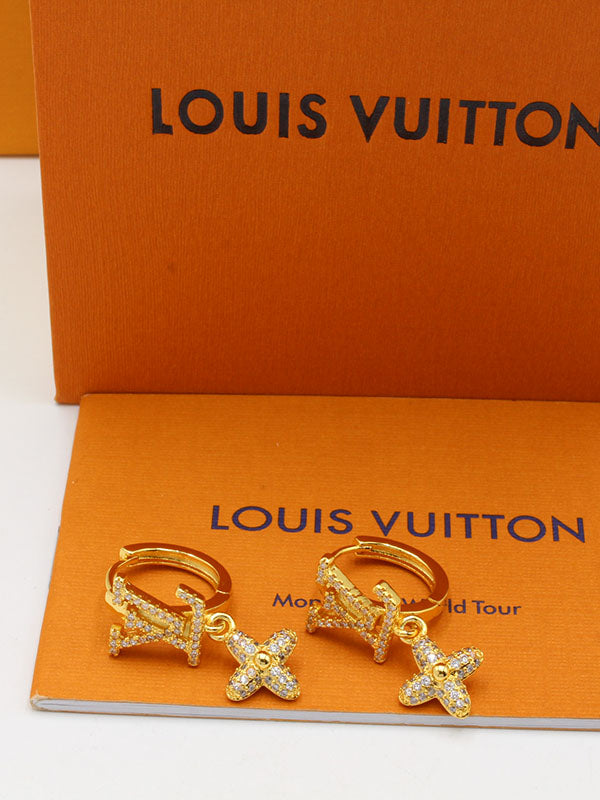 حلق لويس فيتون سيركل نيو زركون لوقو حلق louis vuitton