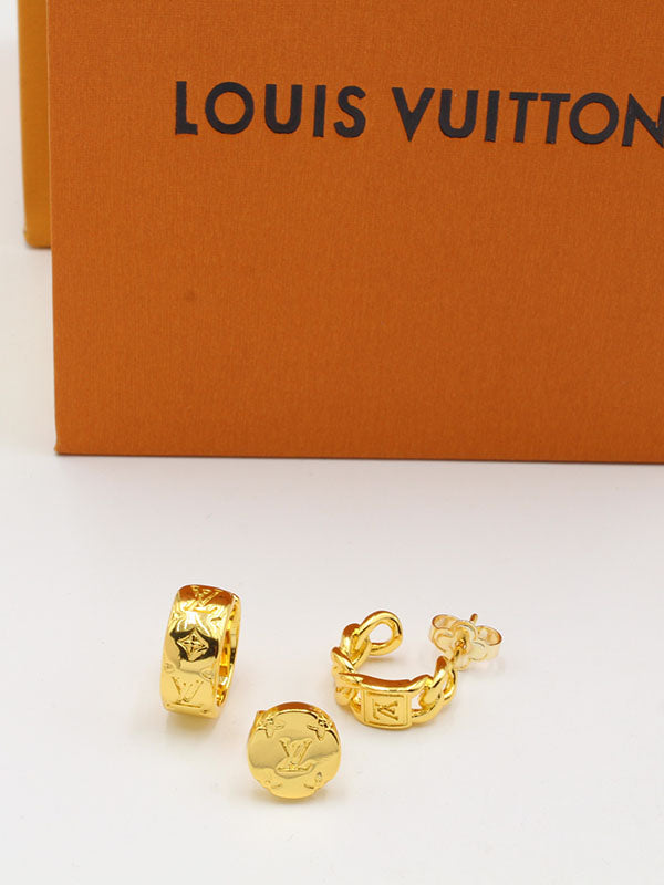 حلق لويس فيتون 3 قطع لوقو حلق louis vuitton