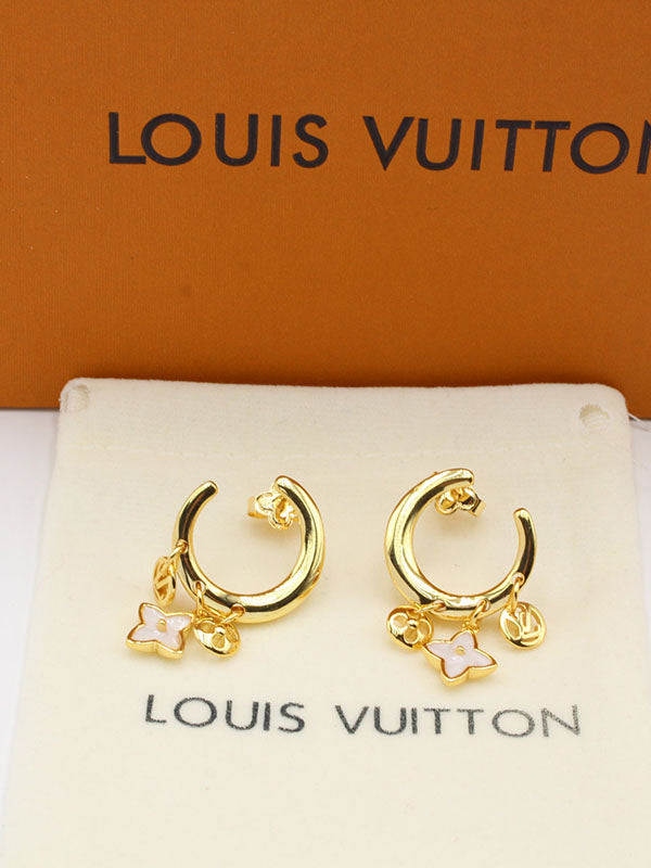 حلق لويس فيتون سبركل وايت بندنتس لوقو حلق louis vuitton ذهبي
