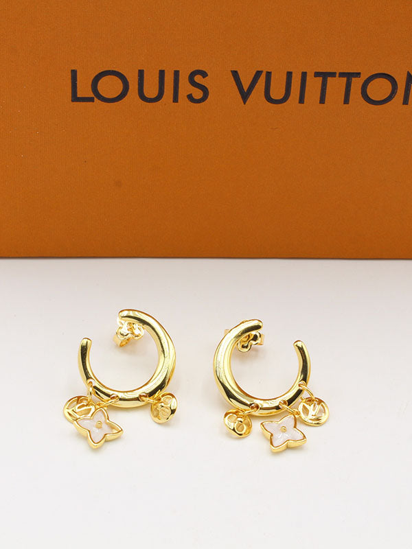 حلق لويس فيتون سبركل وايت بندنتس لوقو حلق louis vuitton