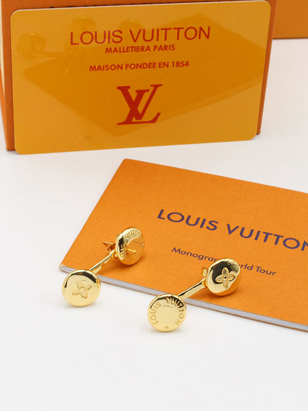 حلق لويس فيتون زركون تو راوند لوقو حلق louis vuitton ذهبي