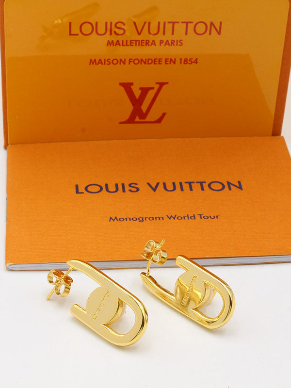 حلق لويس فيتون بيق بيرل لوقو مستطيل حلق louis vuitton