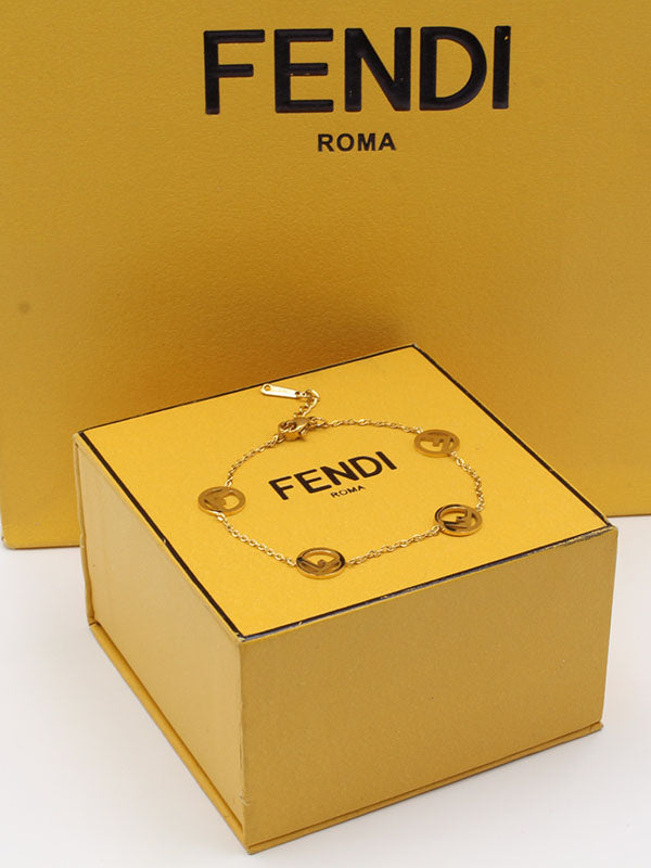 اسواره فندي ناعم لوقو ذهبي اسواره fendi