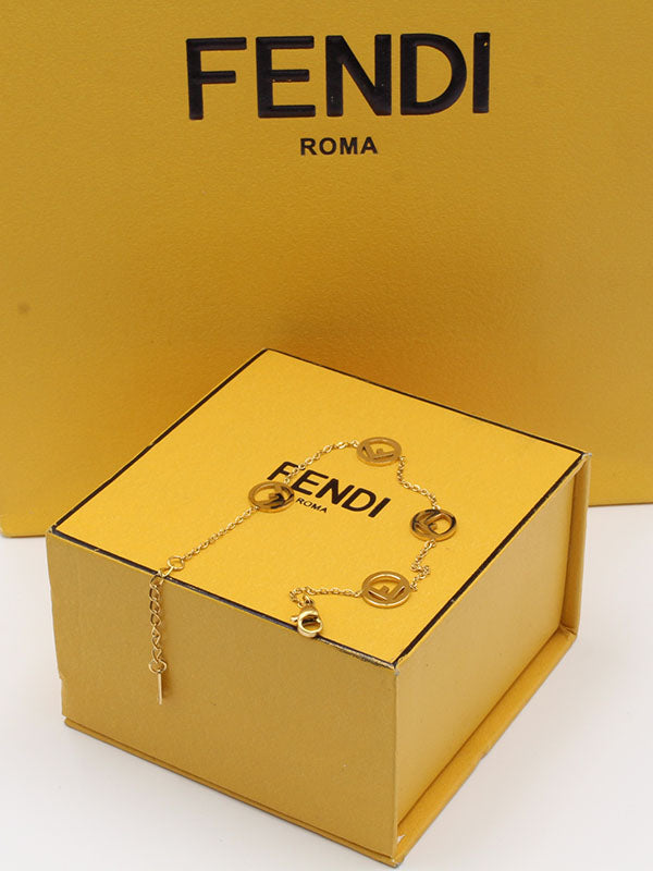 اسواره فندي ناعم لوقو ذهبي اسواره fendi