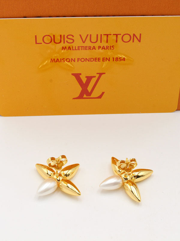 حلق لويس فيتون لولو دمعة لوقو حلق louis vuitton ذهبي