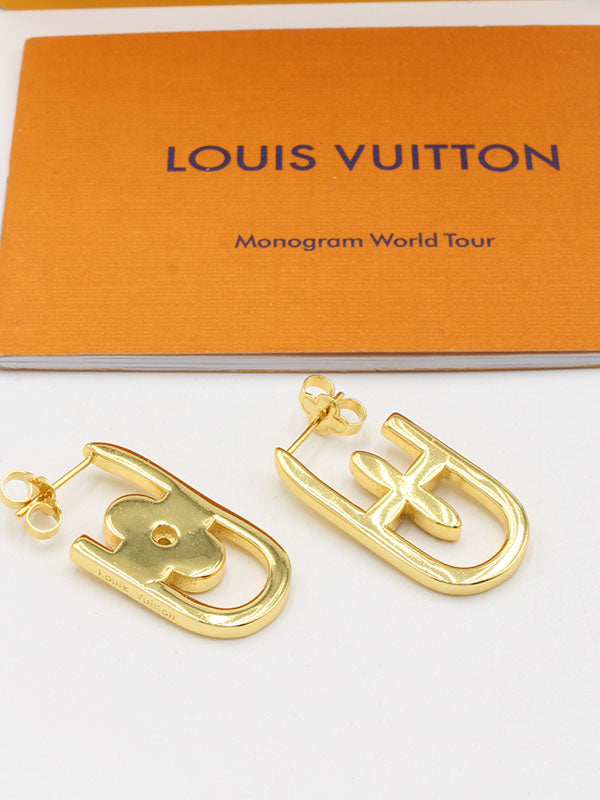 حلق لويس فيتون فلاور ميتال لوقو حلق louis vuitton