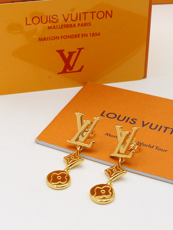 حلق لويس فيتون طويل سيركلز اند لوقو حلق louis vuitton ذهبي