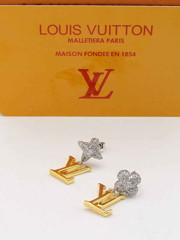 حلق لويس فيتون زركون فلاور وذ لوقو حلق louis vuitton
