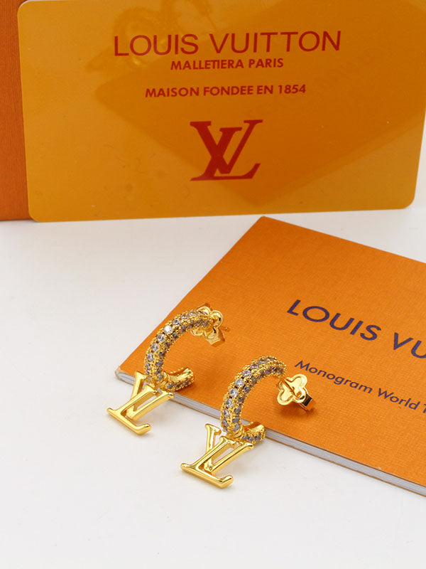 حلق لويس فيتون زركون داون لوقو حلق louis vuitton
