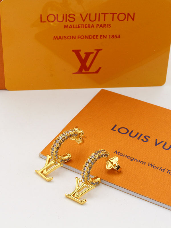 حلق لويس فيتون زركون داون لوقو حلق louis vuitton