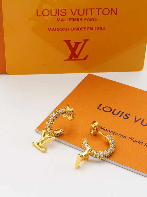 حلق لويس فيتون زركون داون لوقو حلق louis vuitton