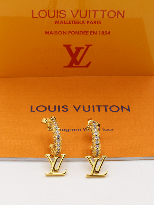 حلق لويس فيتون زركون داون لوقو حلق louis vuitton
