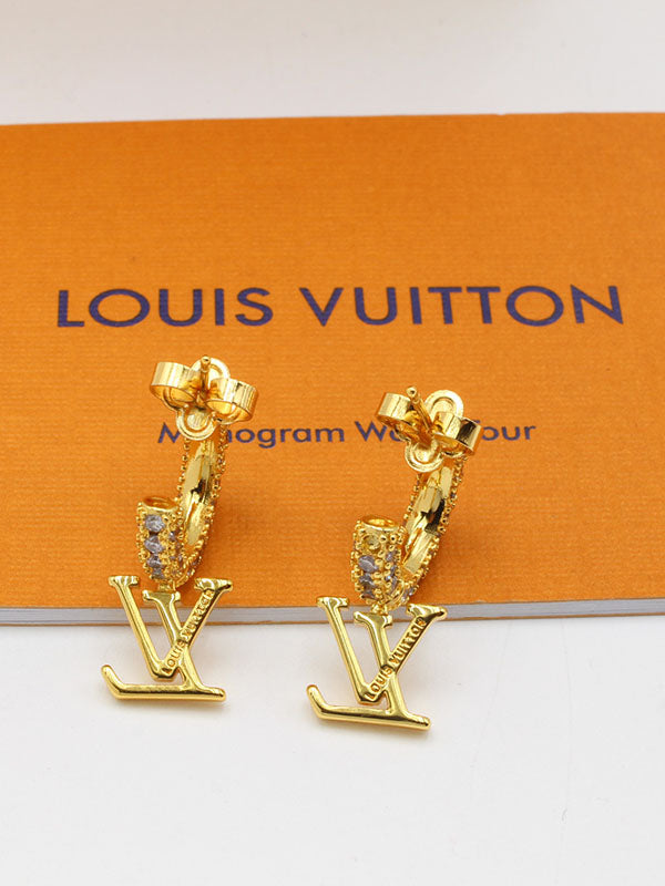 حلق لويس فيتون زركون داون لوقو حلق louis vuitton