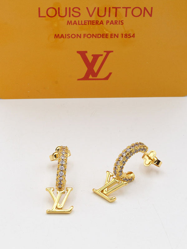 حلق لويس فيتون زركون داون لوقو حلق louis vuitton