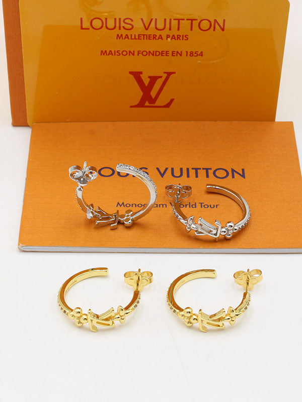 حلق لويس فيتون مديوم زركون لوقو حلق louis vuitton