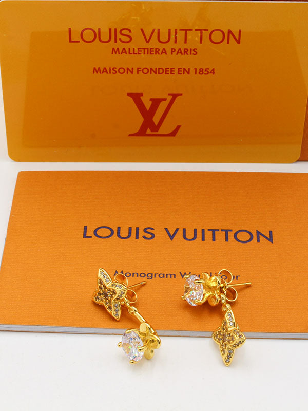 حلق لويس فيتون زركون باك سايد لوقو حلق louis vuitton