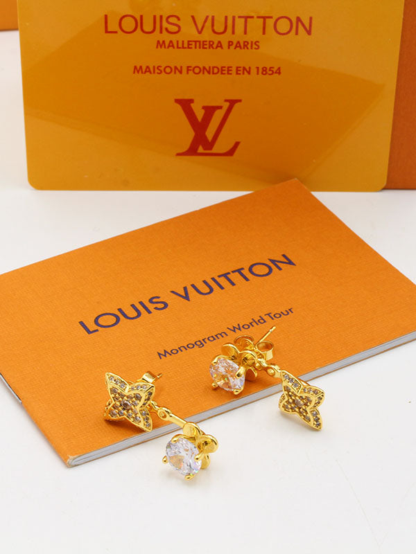 حلق لويس فيتون زركون باك سايد لوقو حلق louis vuitton