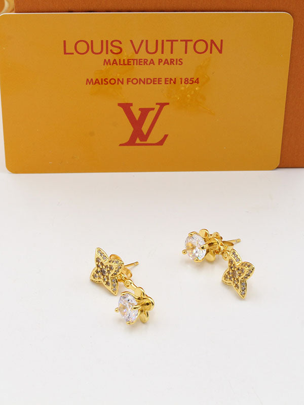 حلق لويس فيتون زركون باك سايد لوقو حلق louis vuitton