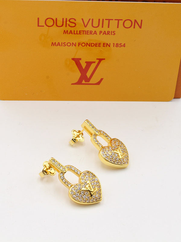 حلق لويس فيتون هارت زركون لوقو حلق louis vuitton