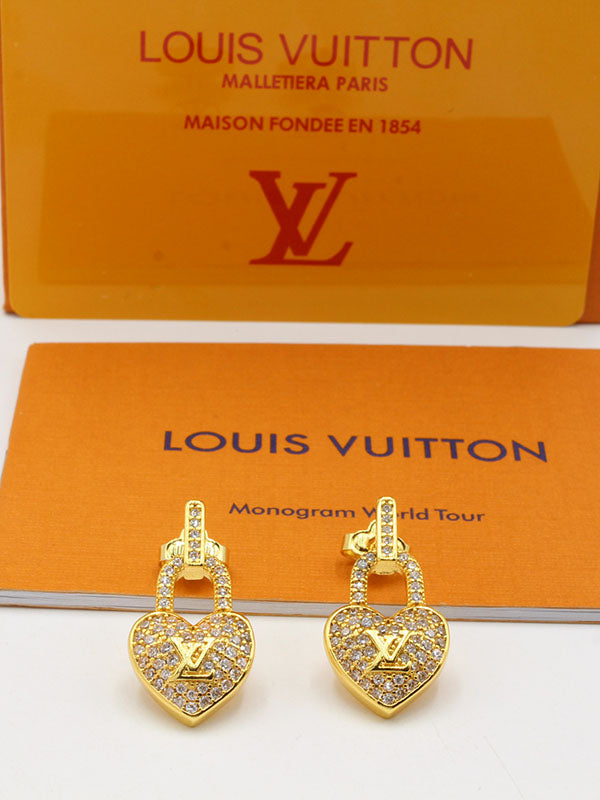 حلق لويس فيتون هارت زركون لوقو حلق louis vuitton