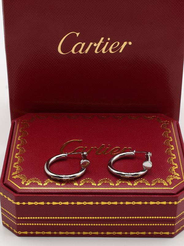 حلق كارتير مدور وسط حلق CARTIER فضي