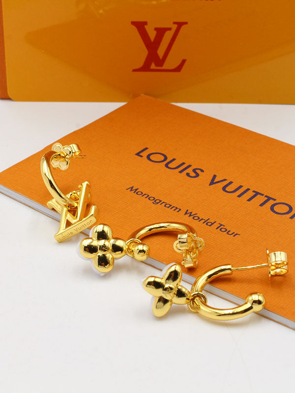 حلق لويس فيتون 3 قطع فلاورز لوقو حلق louis vuitton