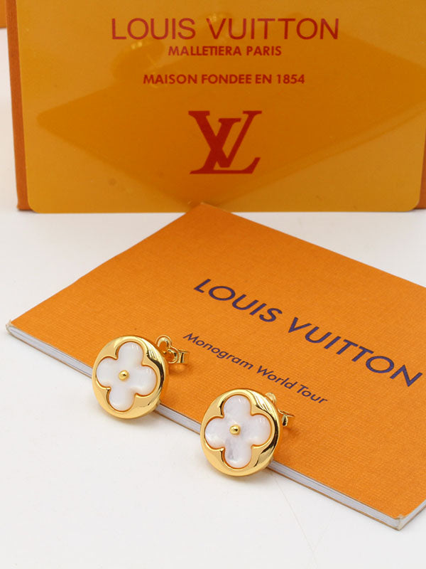 حلق لويس فيتون وايت شيل لوقو حلق louis vuitton