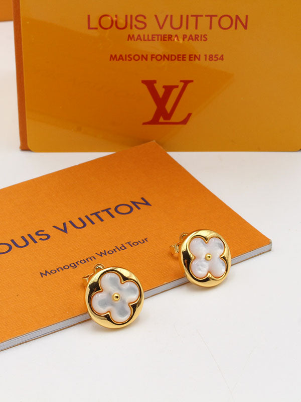 حلق لويس فيتون وايت شيل لوقو حلق louis vuitton