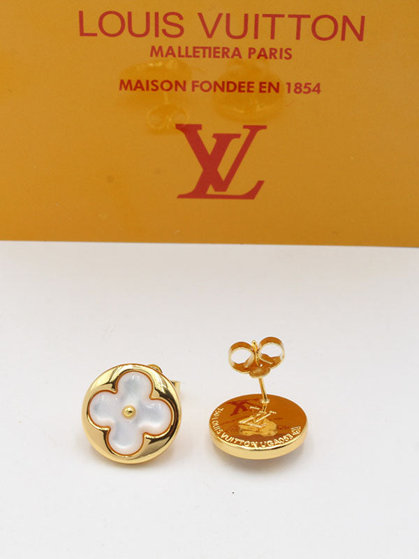 حلق لويس فيتون وايت شيل لوقو حلق louis vuitton