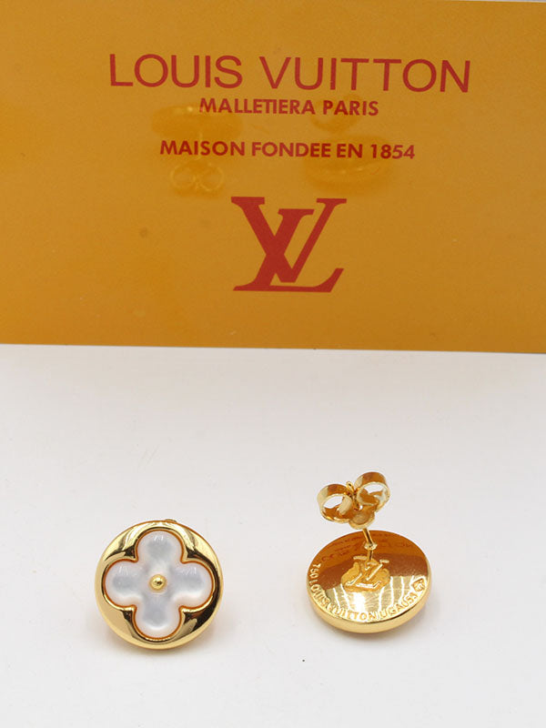حلق لويس فيتون وايت شيل لوقو حلق louis vuitton