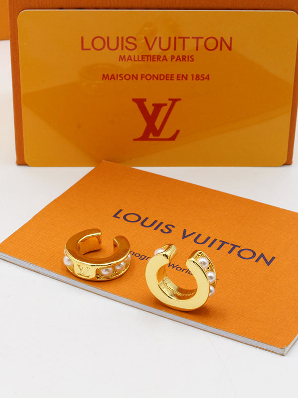 حلق مدور لويس فيتون لوقو بيرل حلق louis vuitton