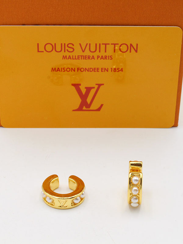 حلق مدور لويس فيتون لوقو بيرل حلق louis vuitton