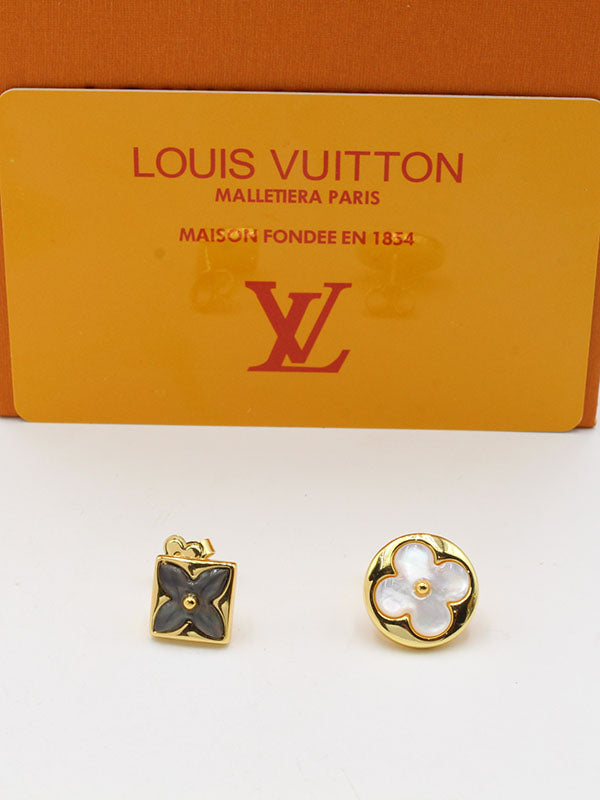 حلق لويس فيتون رمادي وابيض لوقو حلق louis vuitton