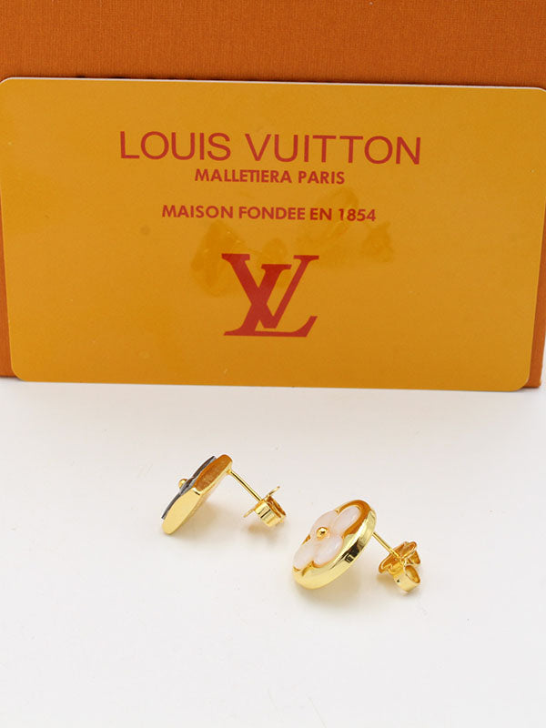 حلق لويس فيتون رمادي وابيض لوقو حلق louis vuitton