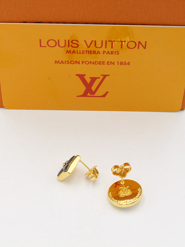 حلق لويس فيتون رمادي وابيض لوقو حلق louis vuitton