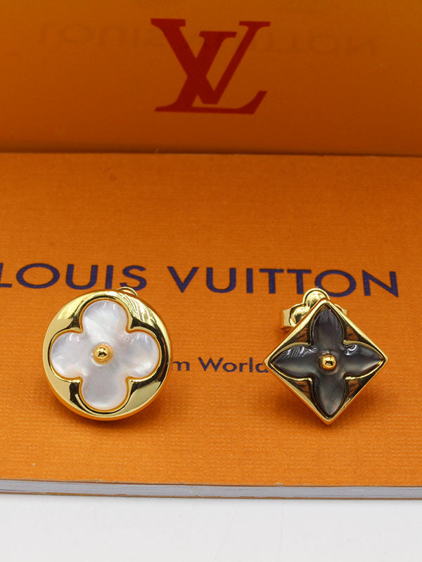 حلق لويس فيتون رمادي وابيض لوقو حلق louis vuitton