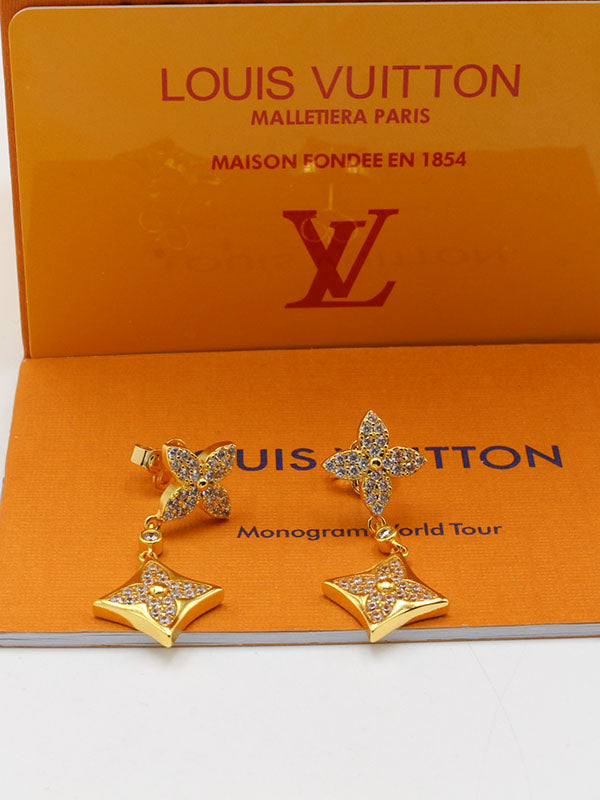 حلق لويس فيتون فلاورز زركون نيو لوقو حلق louis vuitton