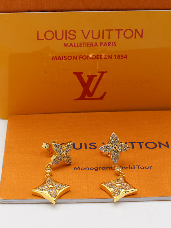 حلق لويس فيتون فلاورز زركون نيو لوقو حلق louis vuitton