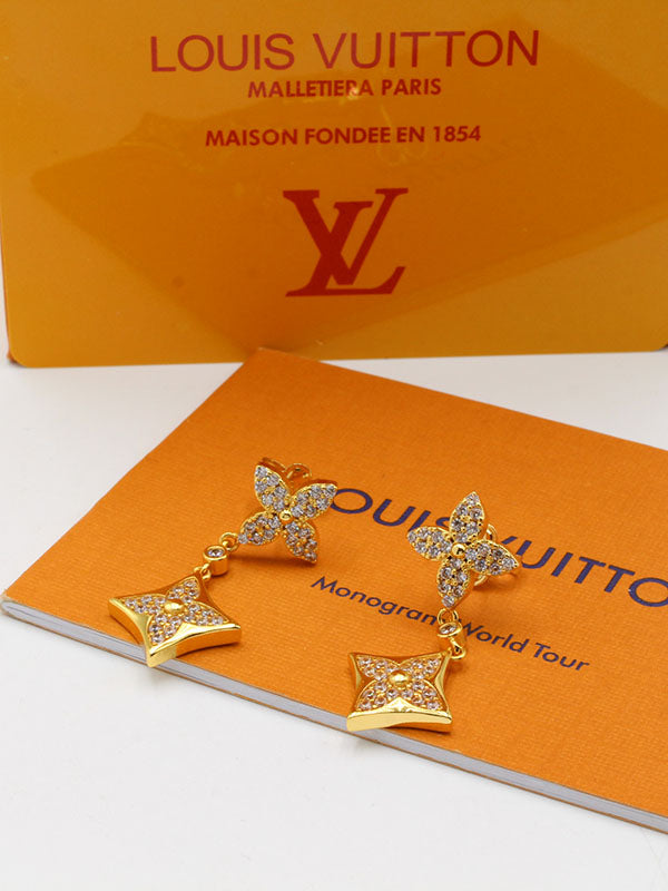 حلق لويس فيتون فلاورز زركون نيو لوقو حلق louis vuitton
