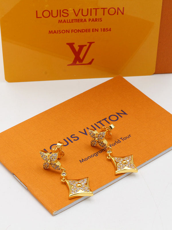 حلق لويس فيتون فلاورز زركون نيو لوقو حلق louis vuitton
