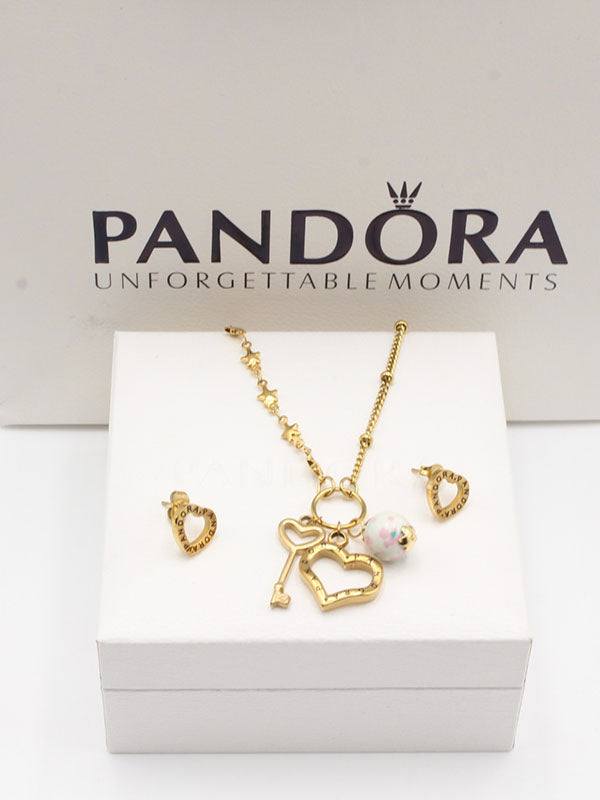 طقم باندورا هارت اطقم pandora ذهبي